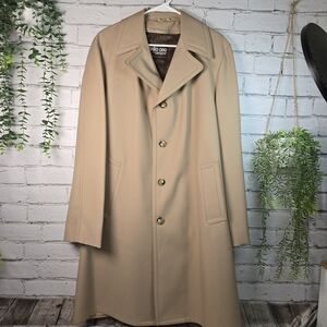 VINTAGE STUDIO ONE BY CAMPUS MENS TRENCH COAT CAMEL ZIP OUT LINER 42L
